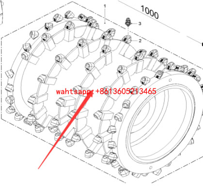 进口铣刨机一米铣刨鼓22289