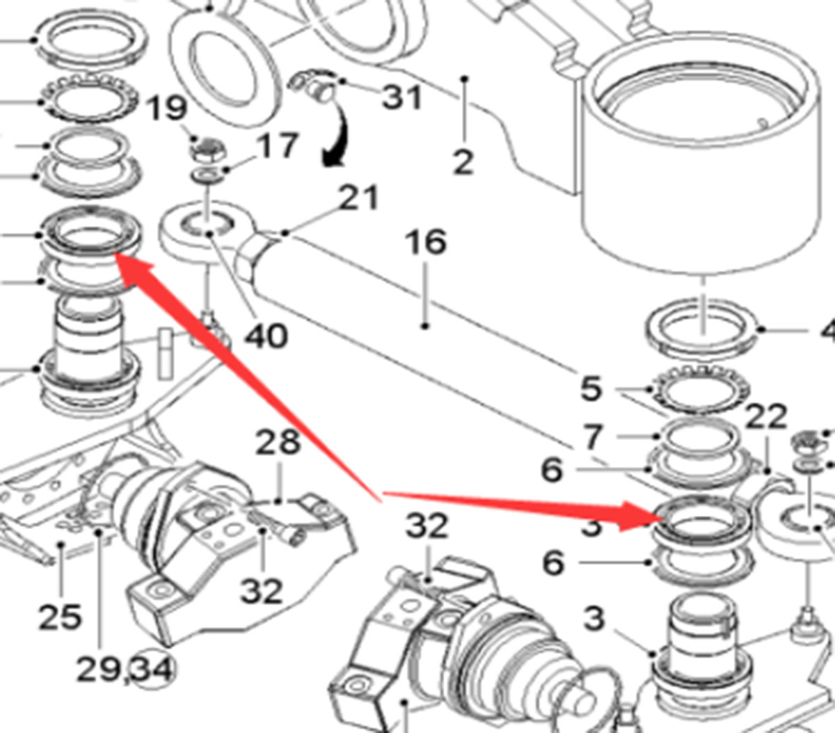铣刨机前桥耳轴轴承42321